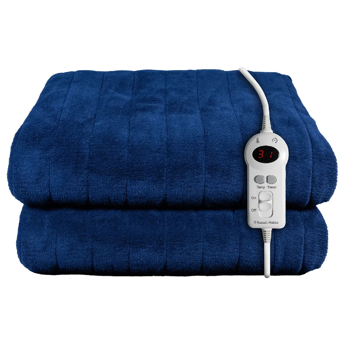 Russell Hobbs RHHT1003BLU Heated Throw W/Sherpa and Microfleece in Blue