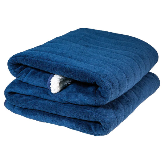 Russell Hobbs RHHT1003BLU Heated Throw W/Sherpa and Microfleece in Blue