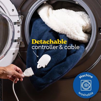 Russell Hobbs RHHT1003BLU Heated Throw W/Sherpa and Microfleece in Blue