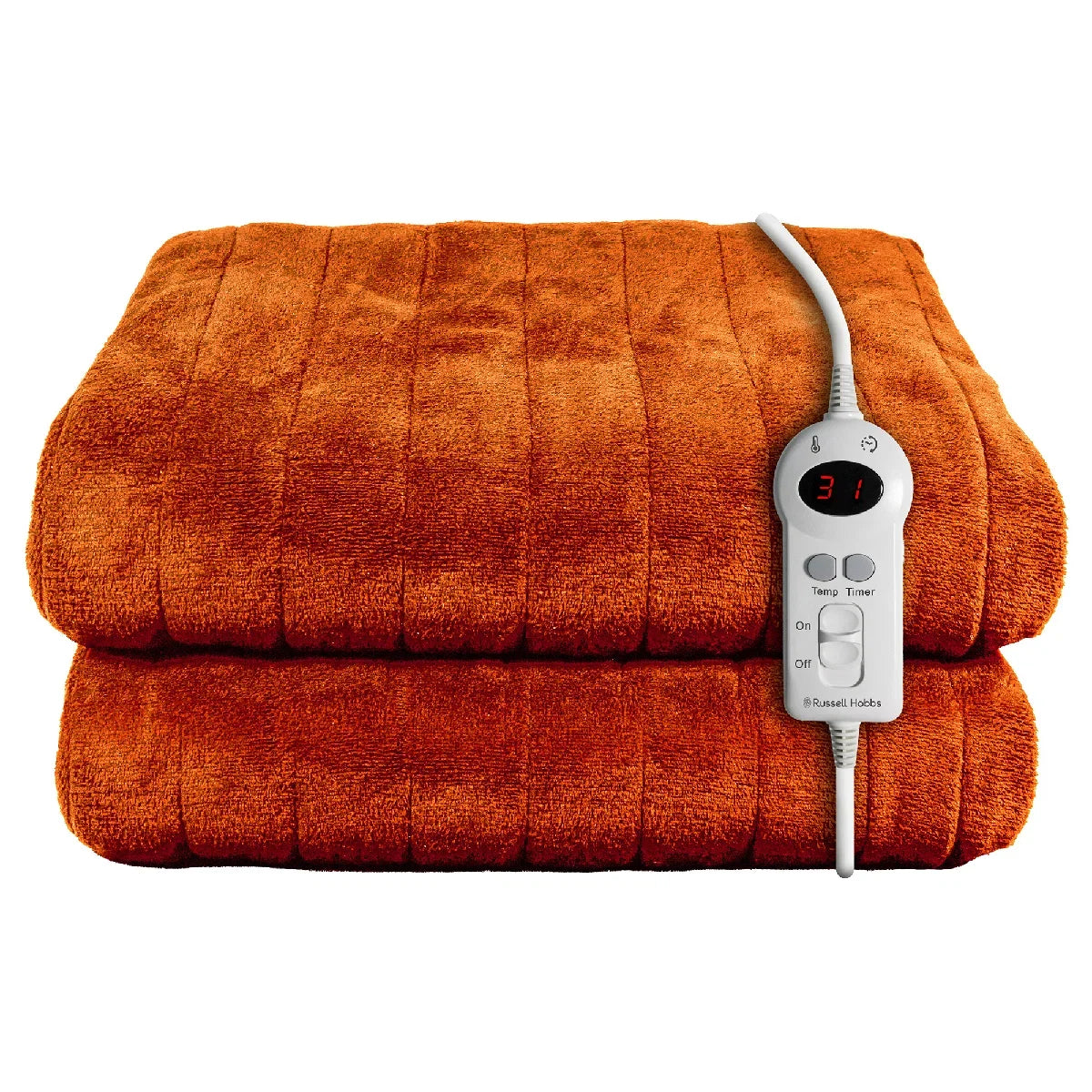 Russell Hobbs RHHT1003OR Heated Throw W/Sherpa and Microfleece in Orange