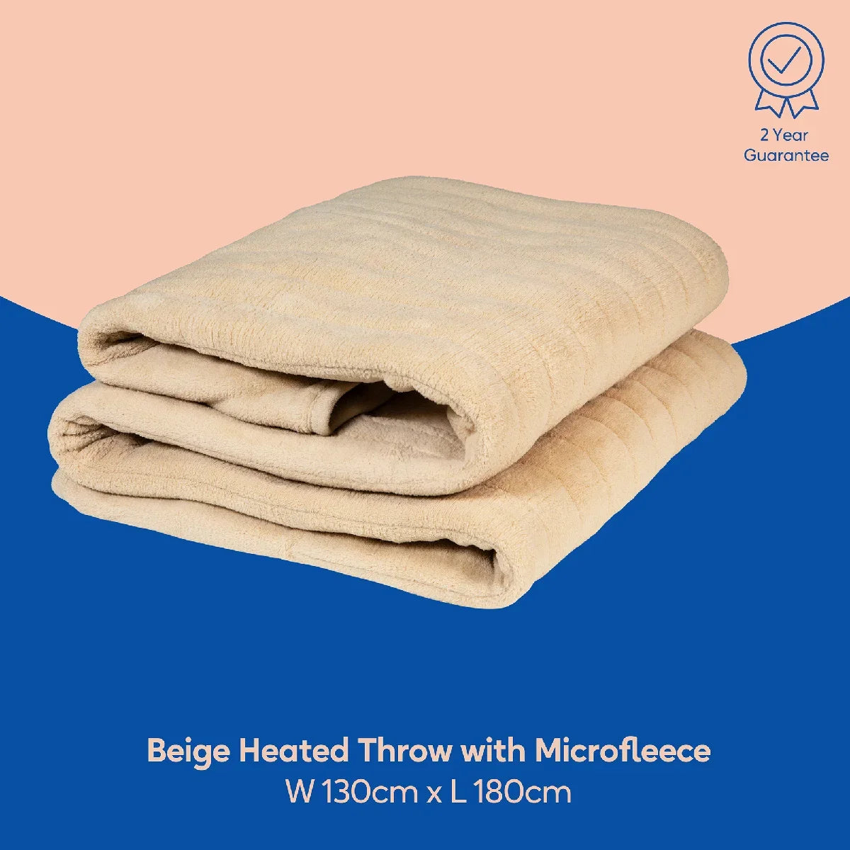 Russell Hobbs RHHT1004BG Heated Throw W/Microfleece in Beige