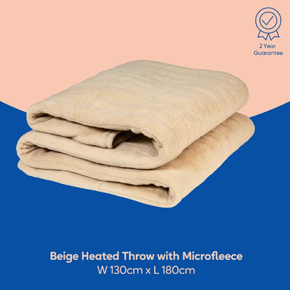 Russell Hobbs RHHT1004BG Heated Throw W/Microfleece in Beige