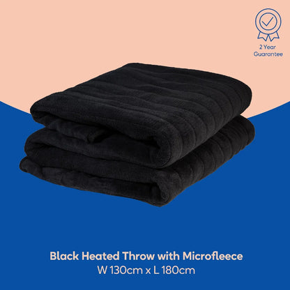 Russell Hobbs RHHT1004BLA Heated Throw W/Microfleece in Black