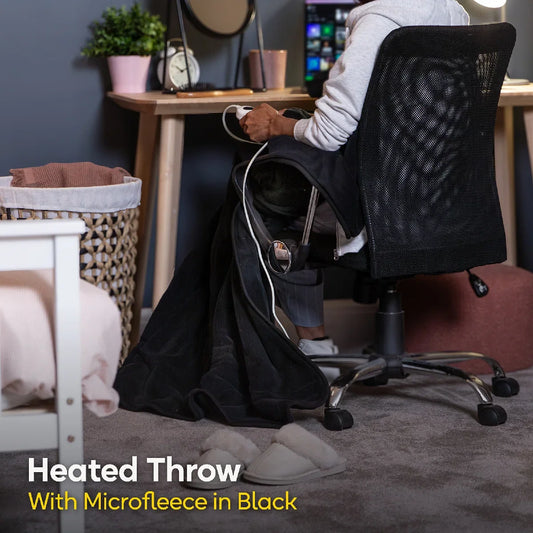 Russell Hobbs RHHT1004BLA Heated Throw W/Microfleece in Black