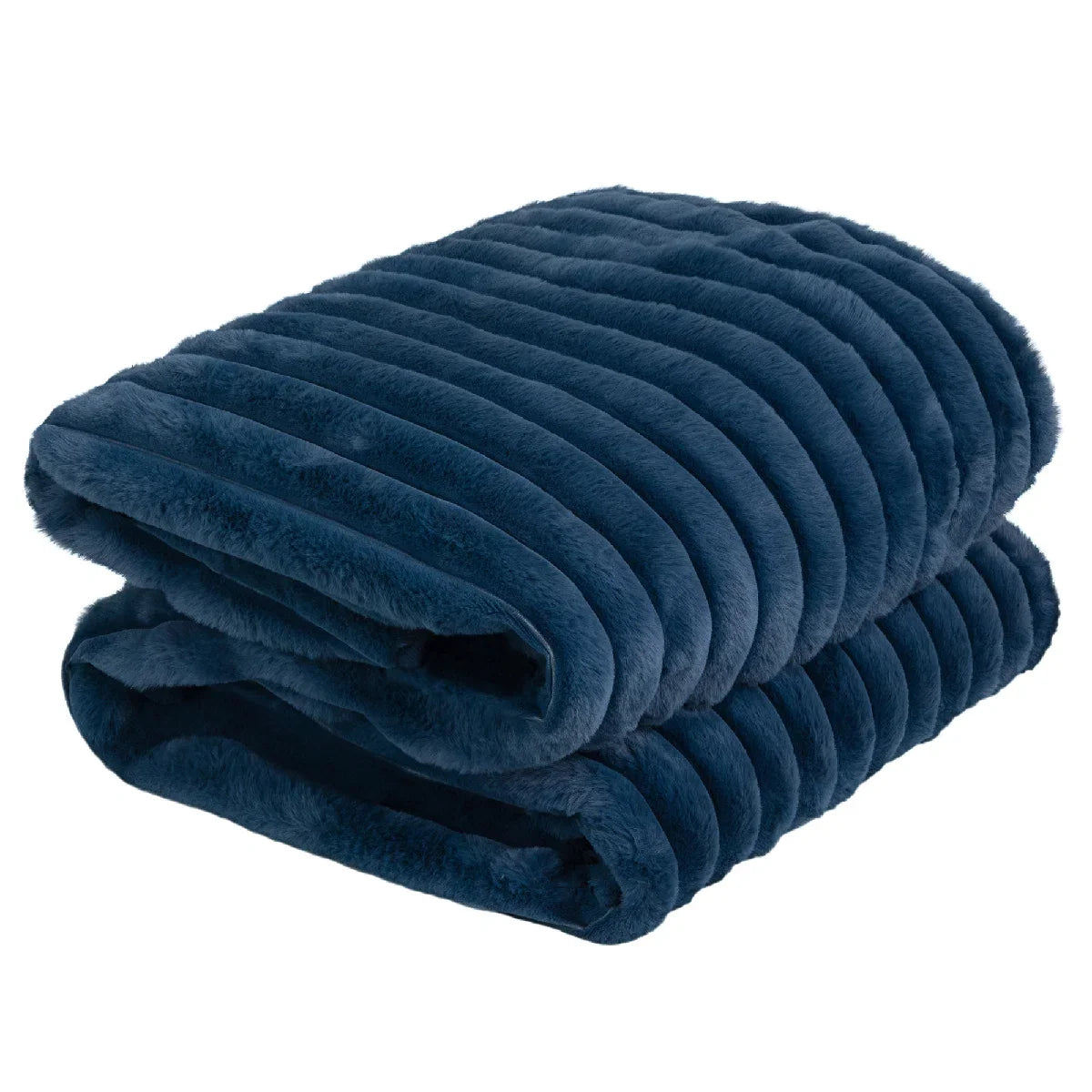 Russell Hobbs® RHHT1005BLU Heated Throw W/Faux Fur and Sherpa in Navy Blue