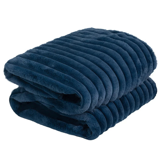 Russell Hobbs® RHHT1005BLU Heated Throw W/Faux Fur and Sherpa in Navy Blue