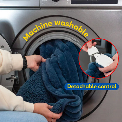 Russell Hobbs® RHHT1005BLU Heated Throw W/Faux Fur and Sherpa in Navy Blue