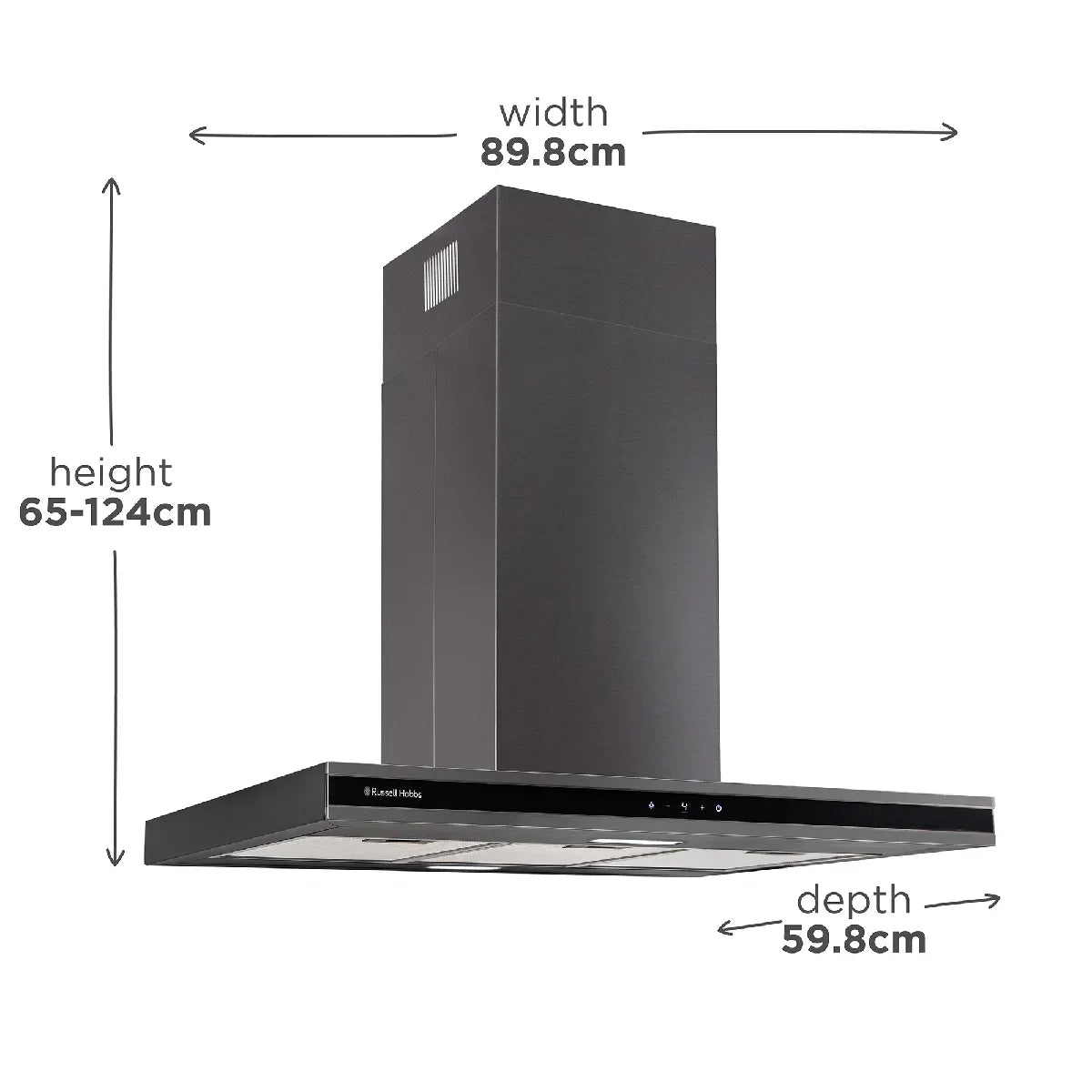 Russell Hobbs RHICH904DB Midnight Collection 90cm Island Cooker Hood