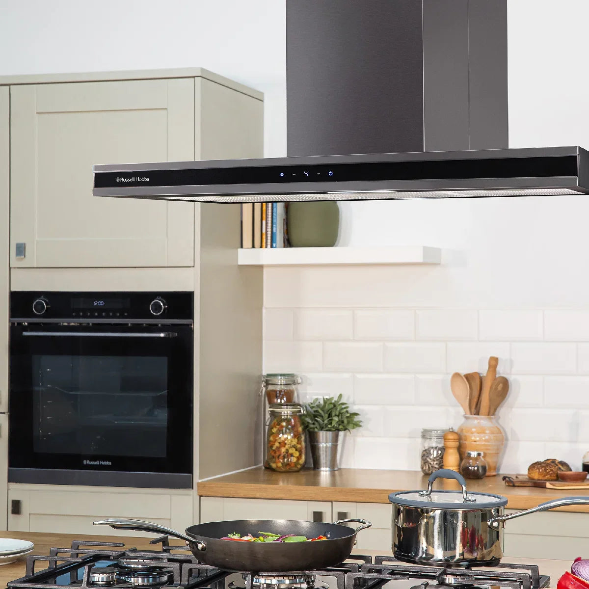 Russell Hobbs RHICH904DB Midnight Collection 90cm Island Cooker Hood