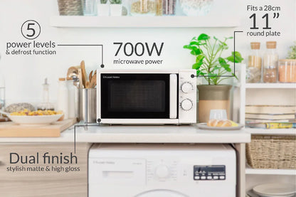 Russell Hobbs® RHM1725, Textures 17L 700W Manual Microwave in White