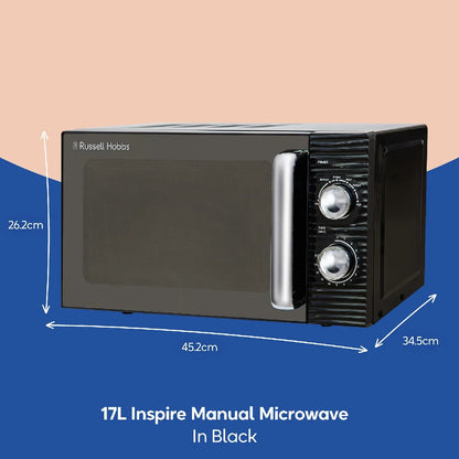 Russell Hobbs RHM1731B 17L Inspire Manual Microwave, Black