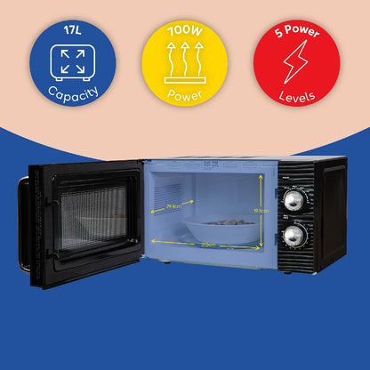 Russell Hobbs RHM1731B 17L Inspire Manual Microwave, Black