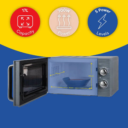 Russell Hobbs RHM1731G 17L Inspire Manual Microwave, Grey