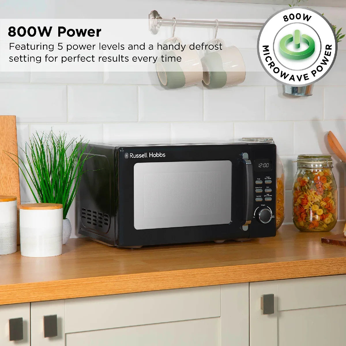 Russell Hobbs® RHM2026B, Stylevia 20L Digital Microwave in Black