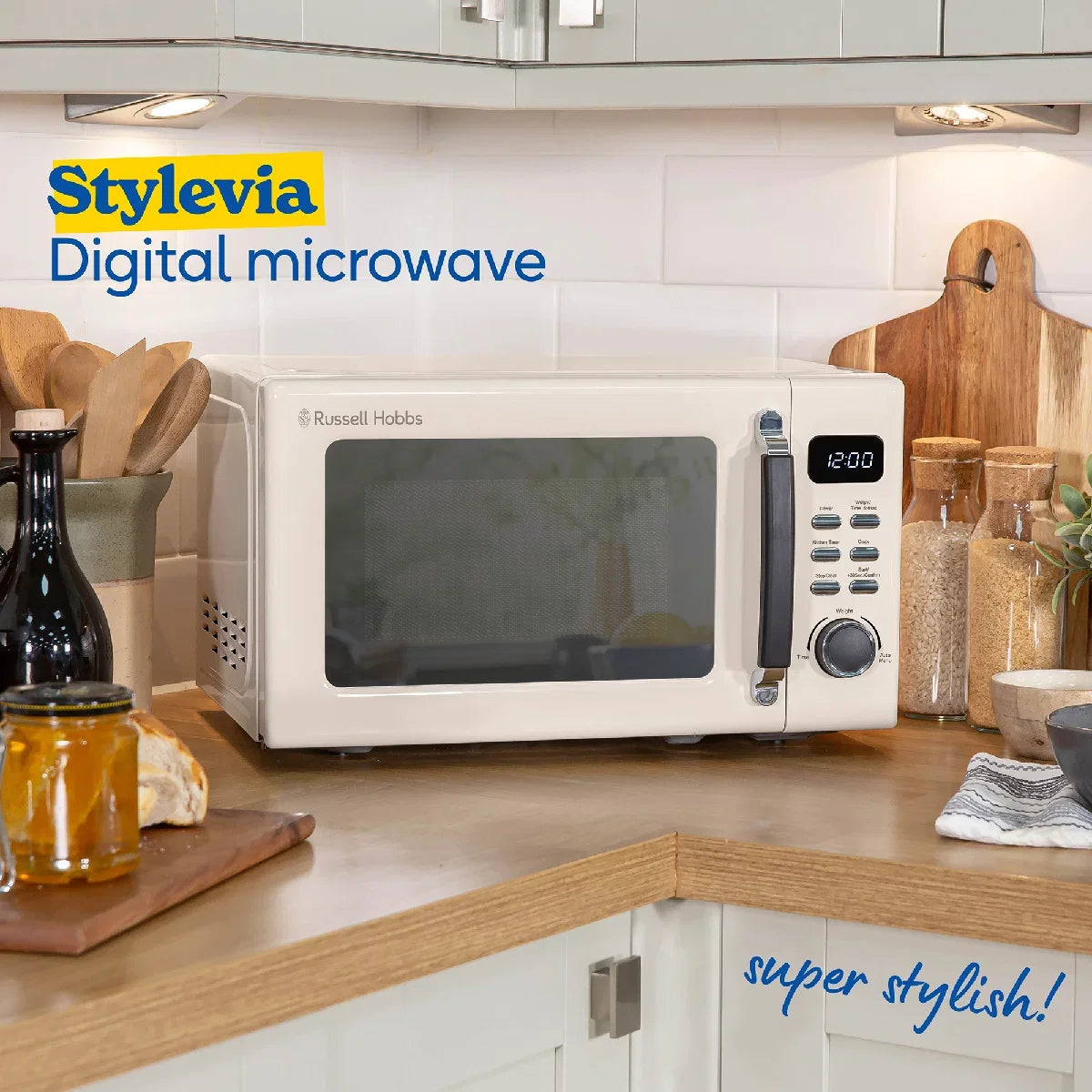 Russell Hobbs® RHM2026C, Stylevia 20L Digital Microwave in Cream