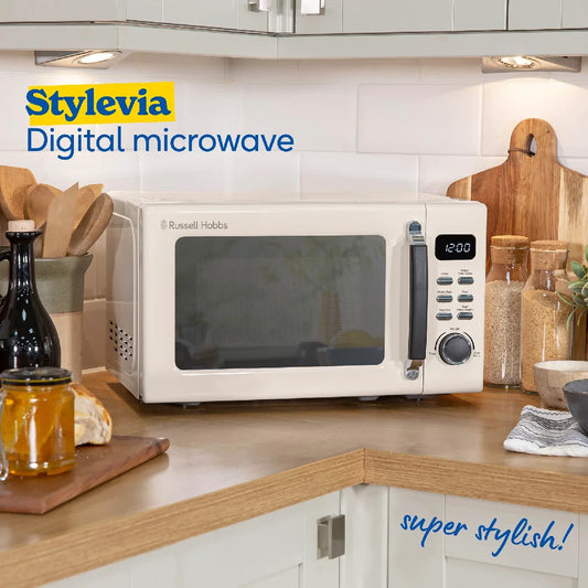 Russell Hobbs® RHM2026C, Stylevia 20L Digital Microwave in Cream