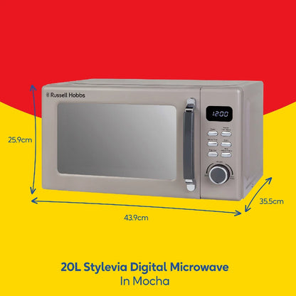 Russell Hobbs® RHM2026MC, Stylevia 20L Digital Microwave in Mocha