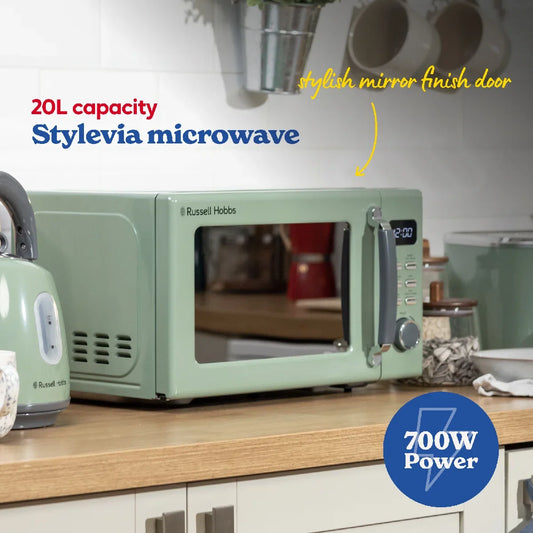 Russell Hobbs® RHM2026SG, Stylevia 20L Digital Microwave in Sage Green