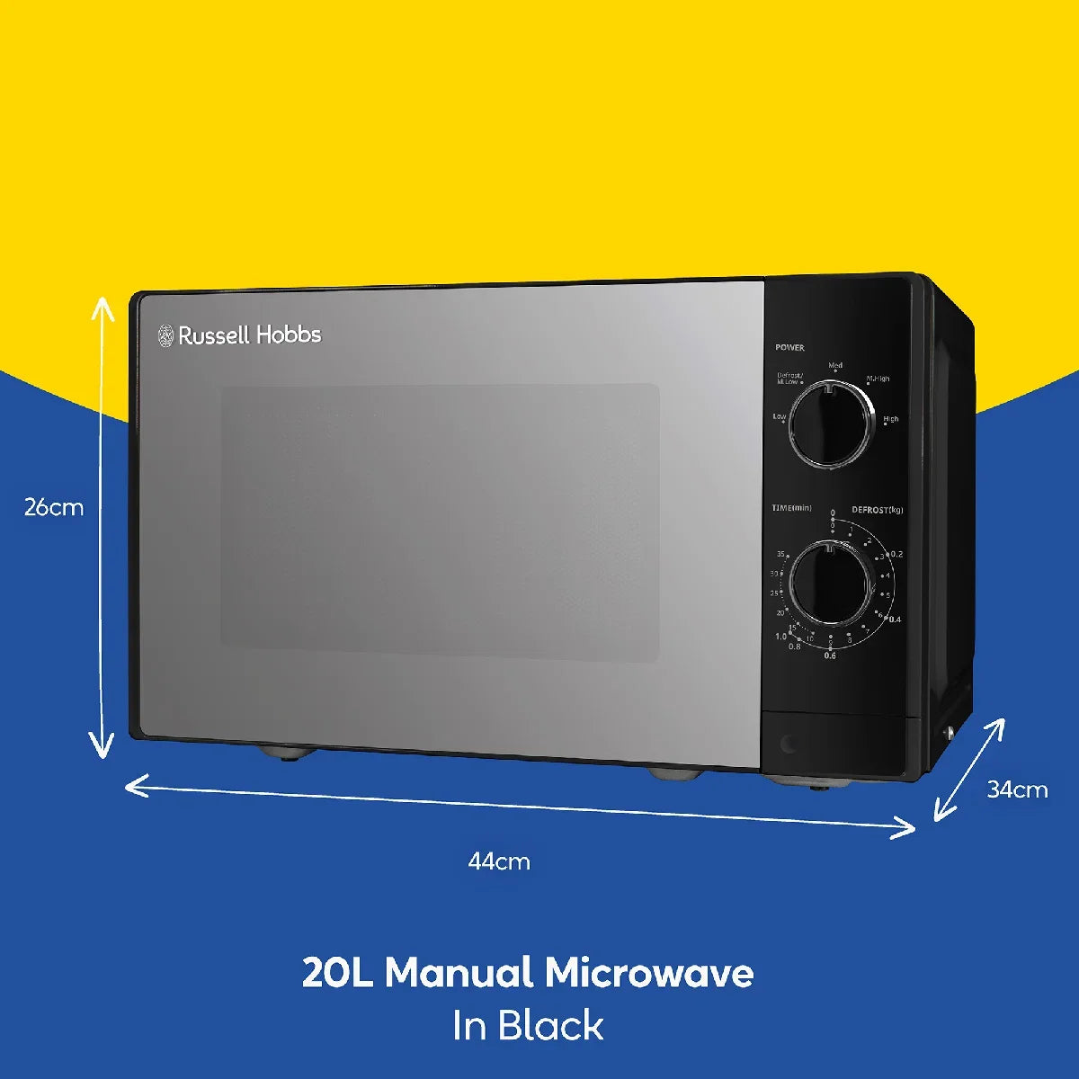Russell Hobbs® RHM2027B, 20L 800W Manual Microwave in Black
