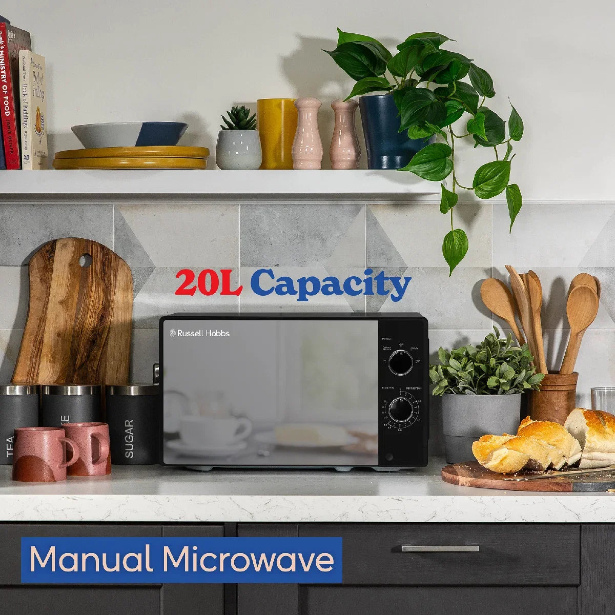 Russell Hobbs® RHM2027B, 20L 800W Manual Microwave in Black