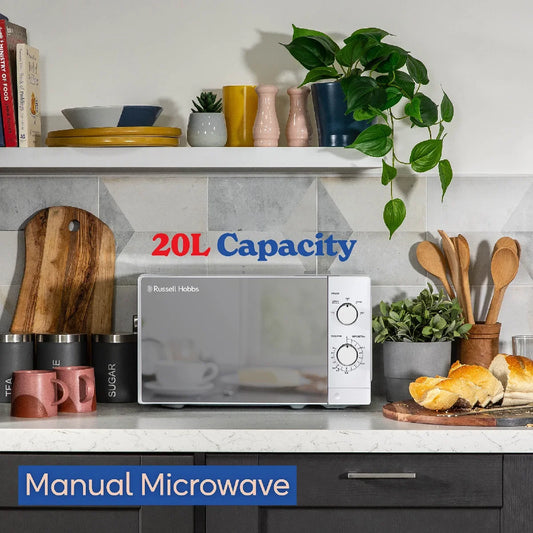 Russell Hobbs® RHM2027, 20L 800W Manual Microwave in White