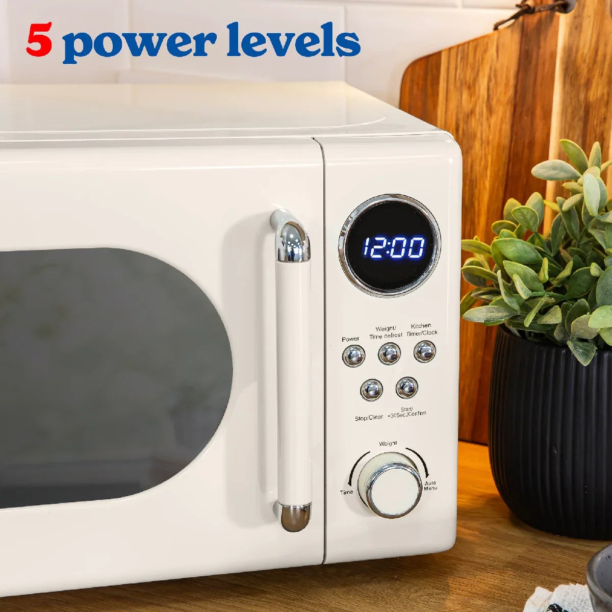 Russell Hobbs RHM2044C Retro Solo Digital Microwave 20L, Cream