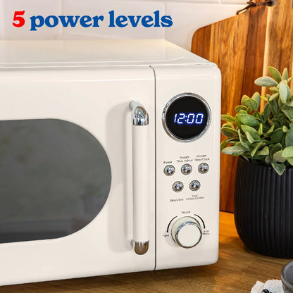 Russell Hobbs RHM2044C Retro Solo Digital Microwave 20L, Cream