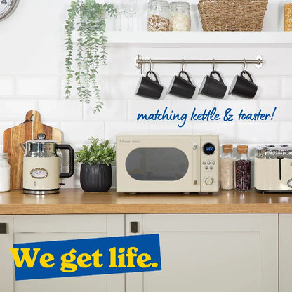 Russell Hobbs RHM2044C Retro Solo Digital Microwave 20L, Cream