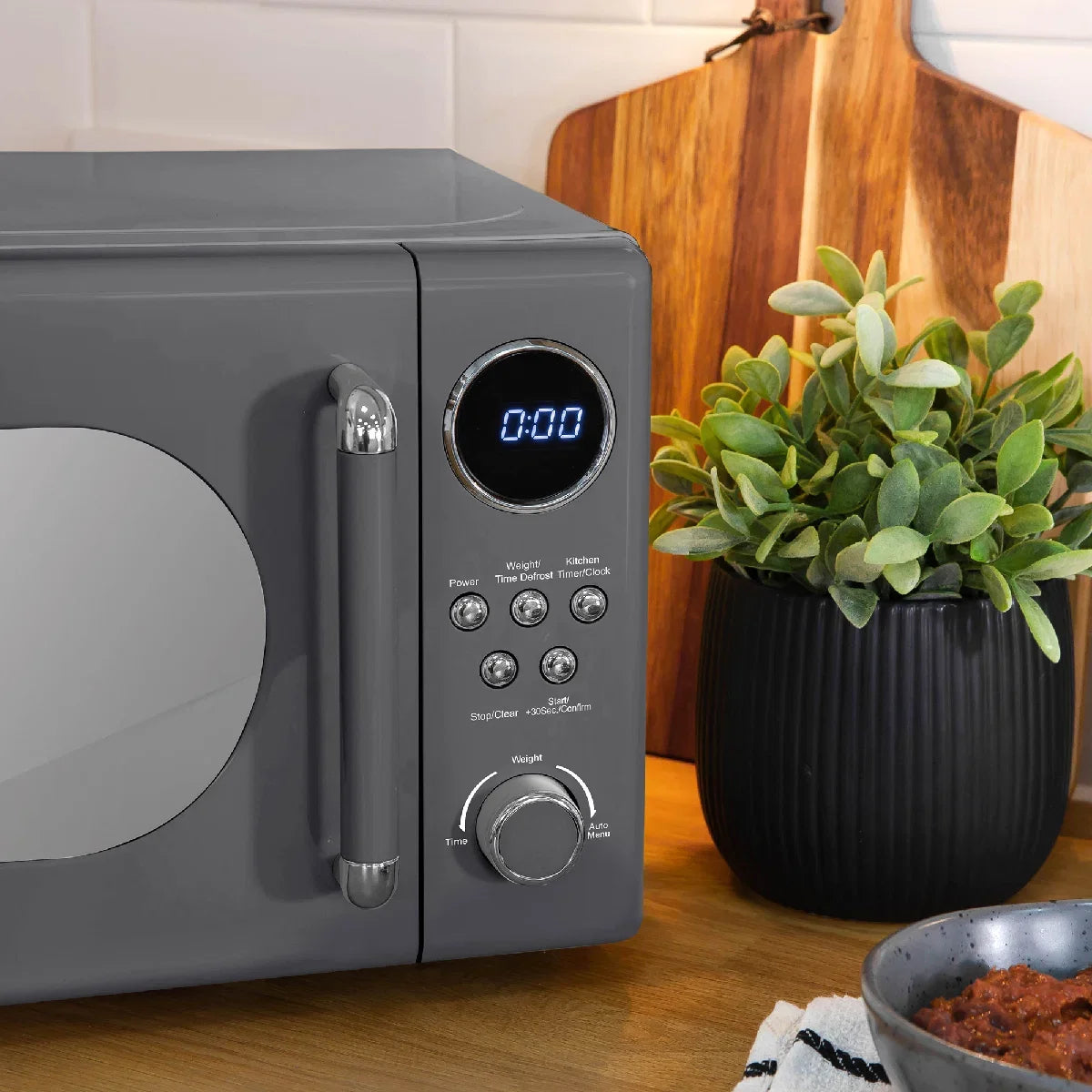 Russell Hobbs RHM2044G Retro Solo Digital Microwave 20L, Grey