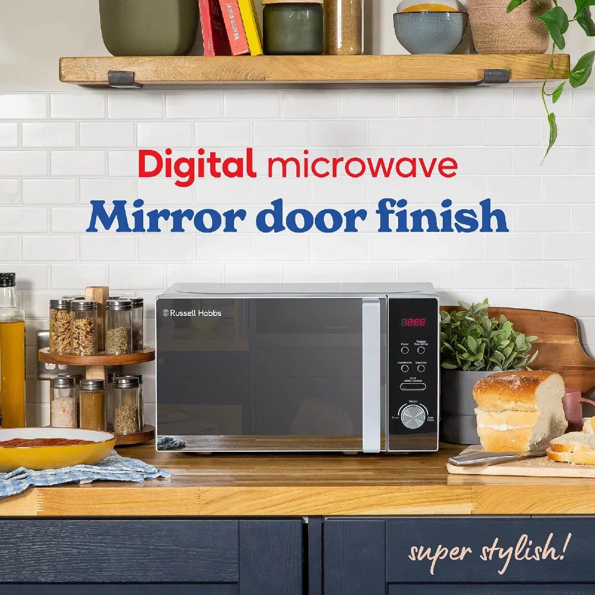 Russell Hobbs RHM2076S 20 Litre Digital 800w Microwave, Silver