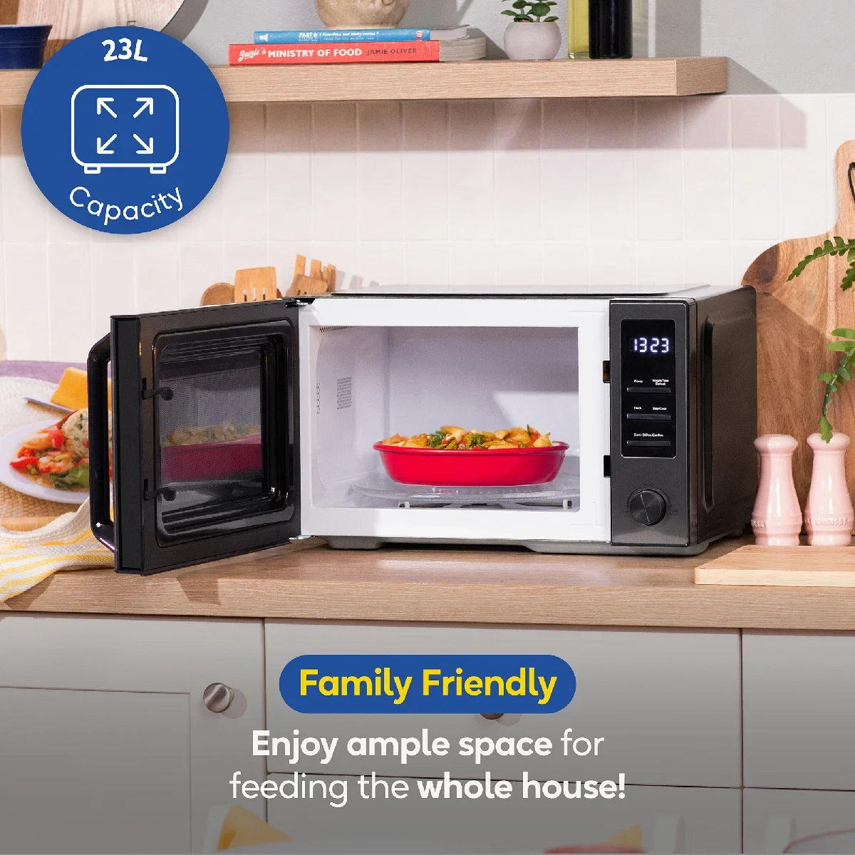 Russell Hobbs RHM2372DS, 23L Digital Microwave in Dark Steel