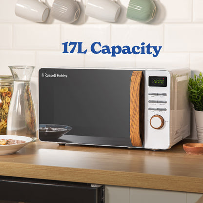 Russell Hobbs RHMD714-MN Scandi Compact Digital Microwave 17L, White