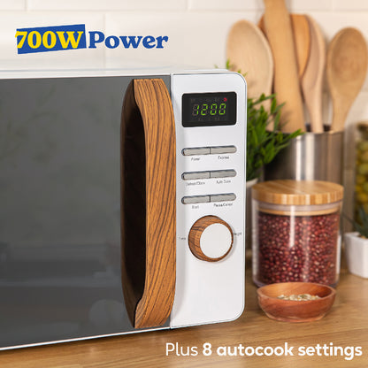 Russell Hobbs RHMD714-MN Scandi Compact Digital Microwave 17L, White