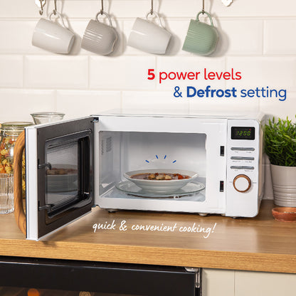 Russell Hobbs RHMD714-MN Scandi Compact Digital Microwave 17L, White
