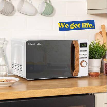 Russell Hobbs RHMD714-MN Scandi Compact Digital Microwave 17L, White