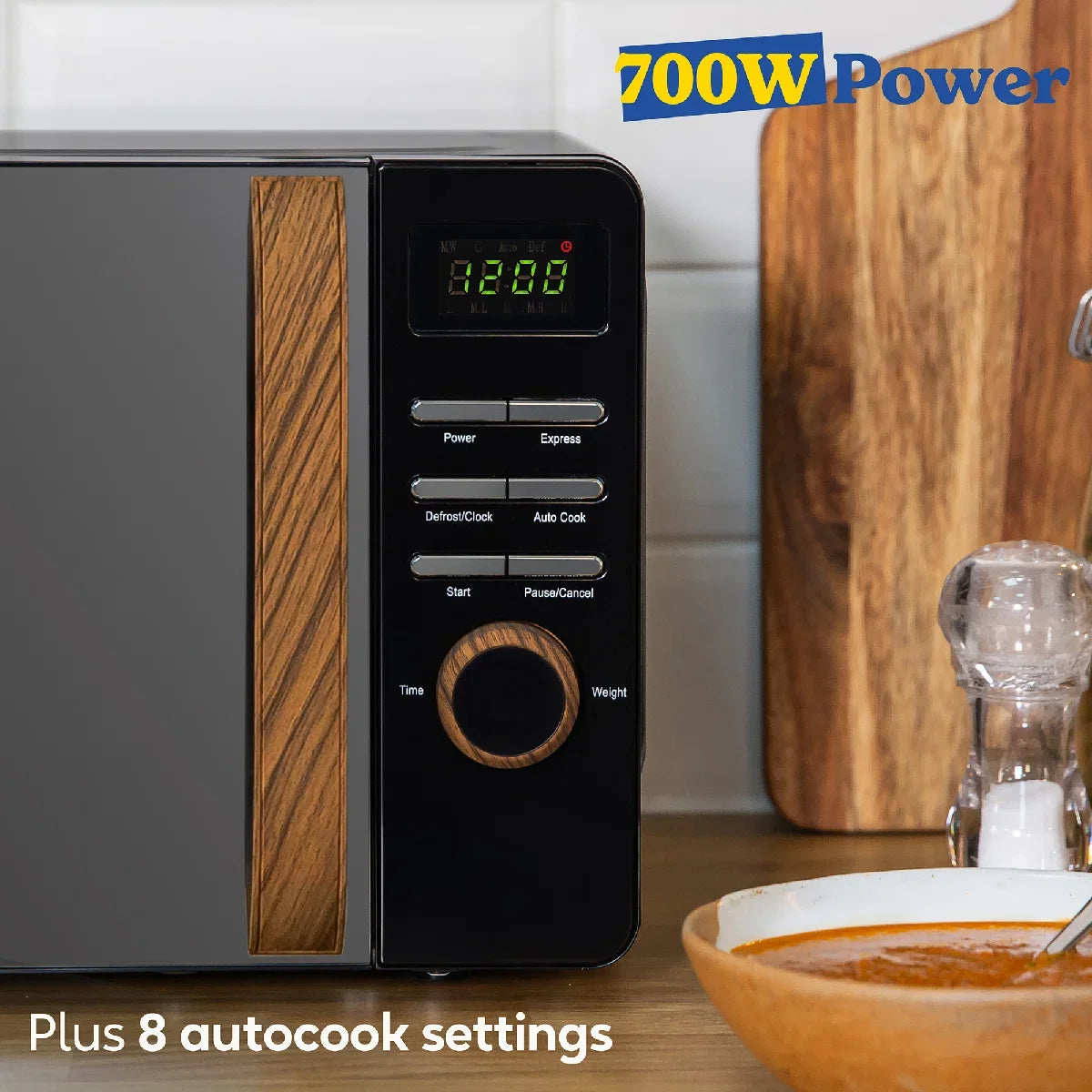 Russell Hobbs RHMD714B-MN Scandi Compact Digital Microwave 17L, Black