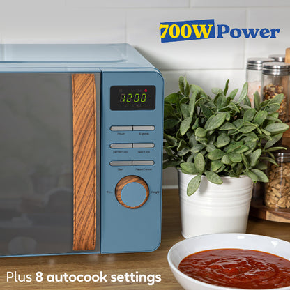 Russell Hobbs RHMD714BL-MN Scandi Compact Digital Microwave 17L, Blue