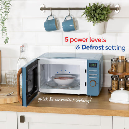 Russell Hobbs RHMD714BL-MN Scandi Compact Digital Microwave 17L, Blue
