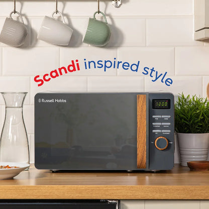 Russell Hobbs RHMD714G-MN Scandi Compact Digital Microwave 17L, Grey
