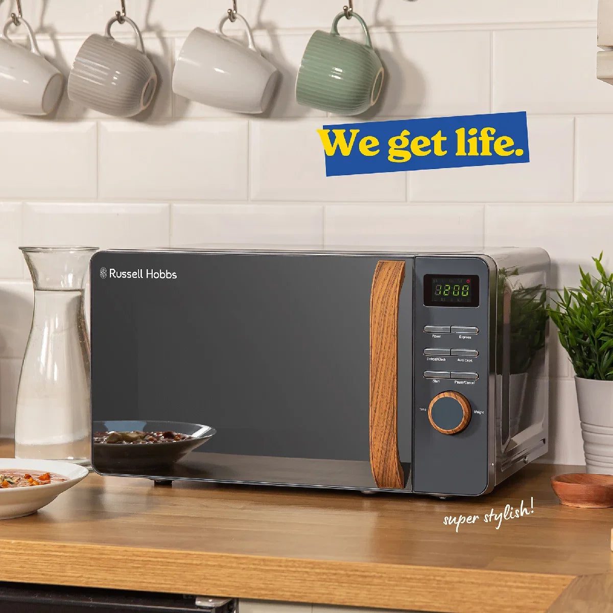 Russell Hobbs RHMD714G-MN Scandi Compact Digital Microwave 17L, Grey