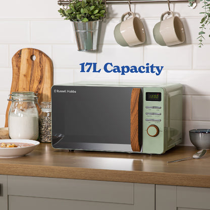 Russell Hobbs RHMD714MG-MN Scandi Compact Digital Microwave 17L, Matt Green