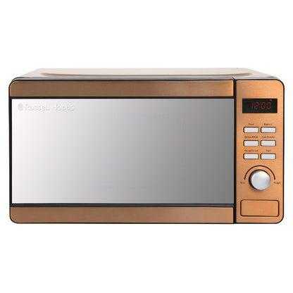 Russell Hobbs® RHMD804CP-N, 17L 800W Digital Microwave in Stainless Steel with Copper Effect