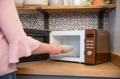 Russell Hobbs® RHMD804CP-N, 17L 800W Digital Microwave in Stainless Steel with Copper Effect