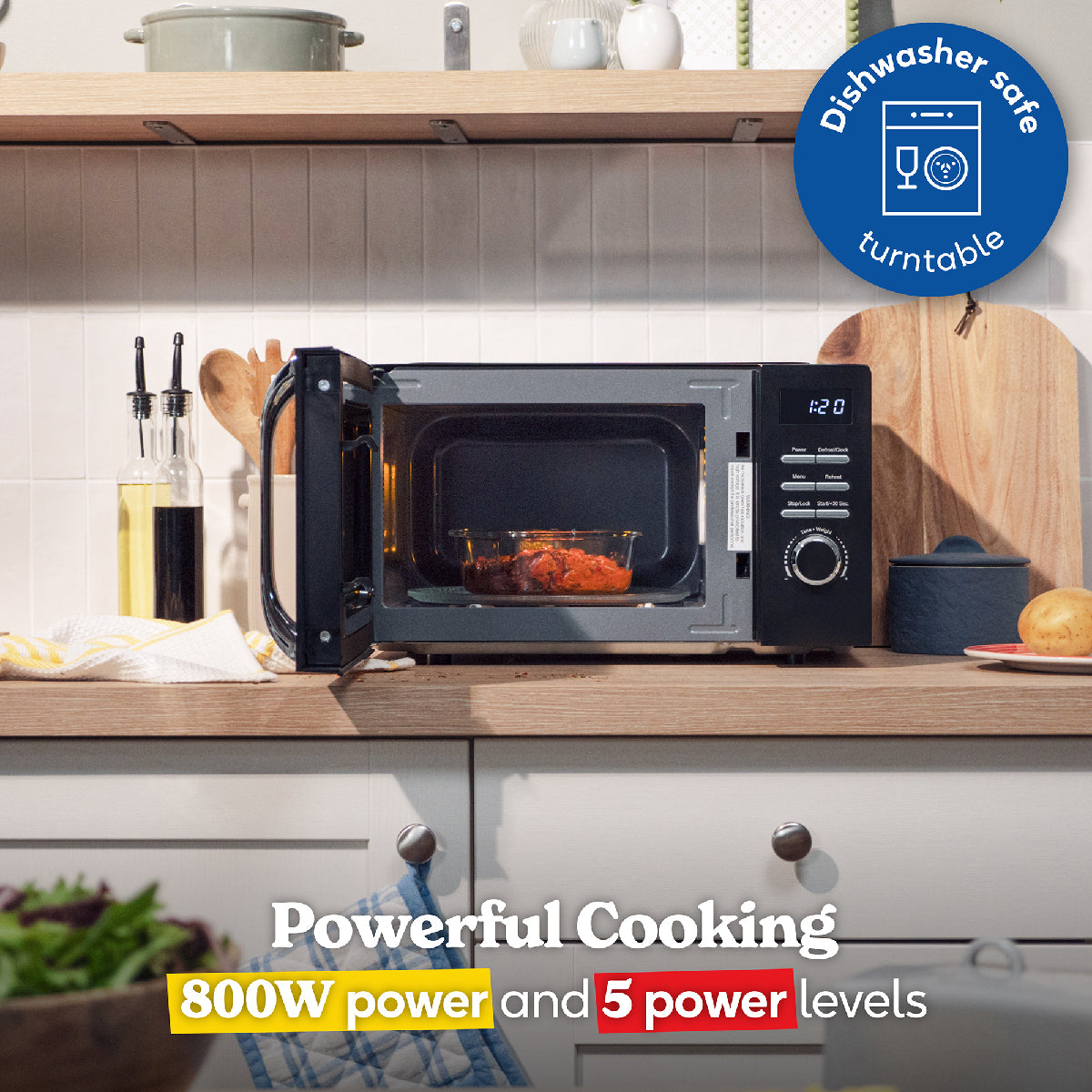Russell Hobbs RHMD818B, 20L Digital Microwave in Black