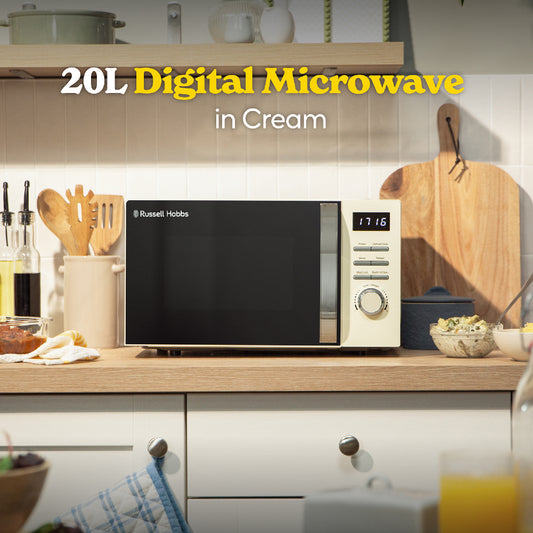Russell Hobbs RHMD818C, 20L Digital Microwave in Cream