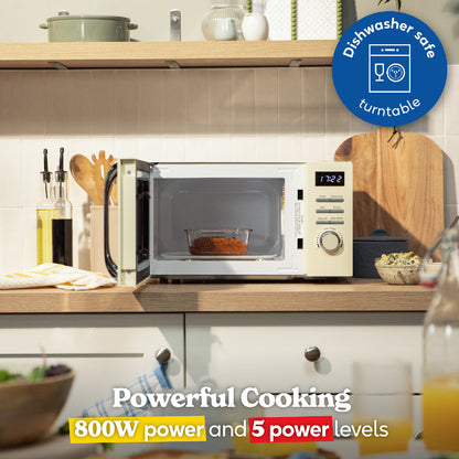 Russell Hobbs RHMD818C, 20L Digital Microwave in Cream