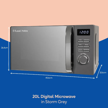 Russell Hobbs RHMD818G, 20L Digital Microwave in Storm Grey