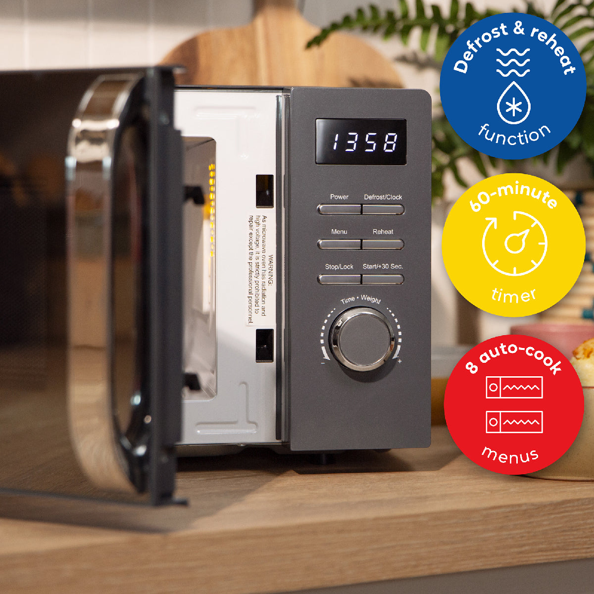 Russell Hobbs RHMD818G, 20L Digital Microwave in Storm Grey