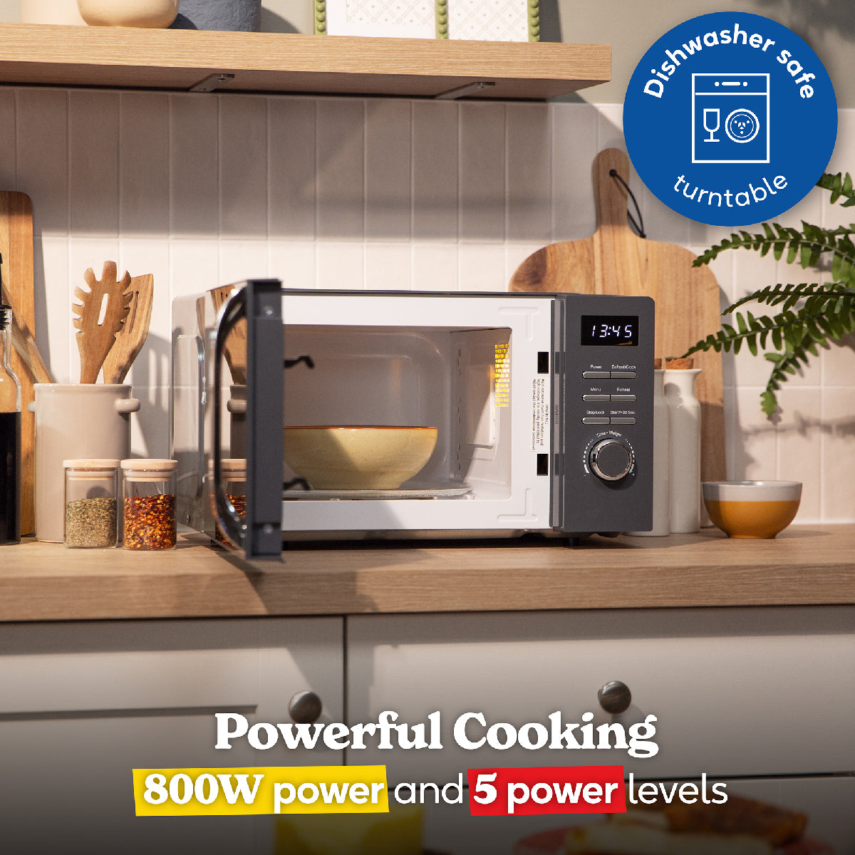 Russell Hobbs RHMD818G, 20L Digital Microwave in Storm Grey