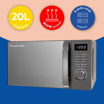 Russell Hobbs RHMD818G, 20L Digital Microwave in Storm Grey